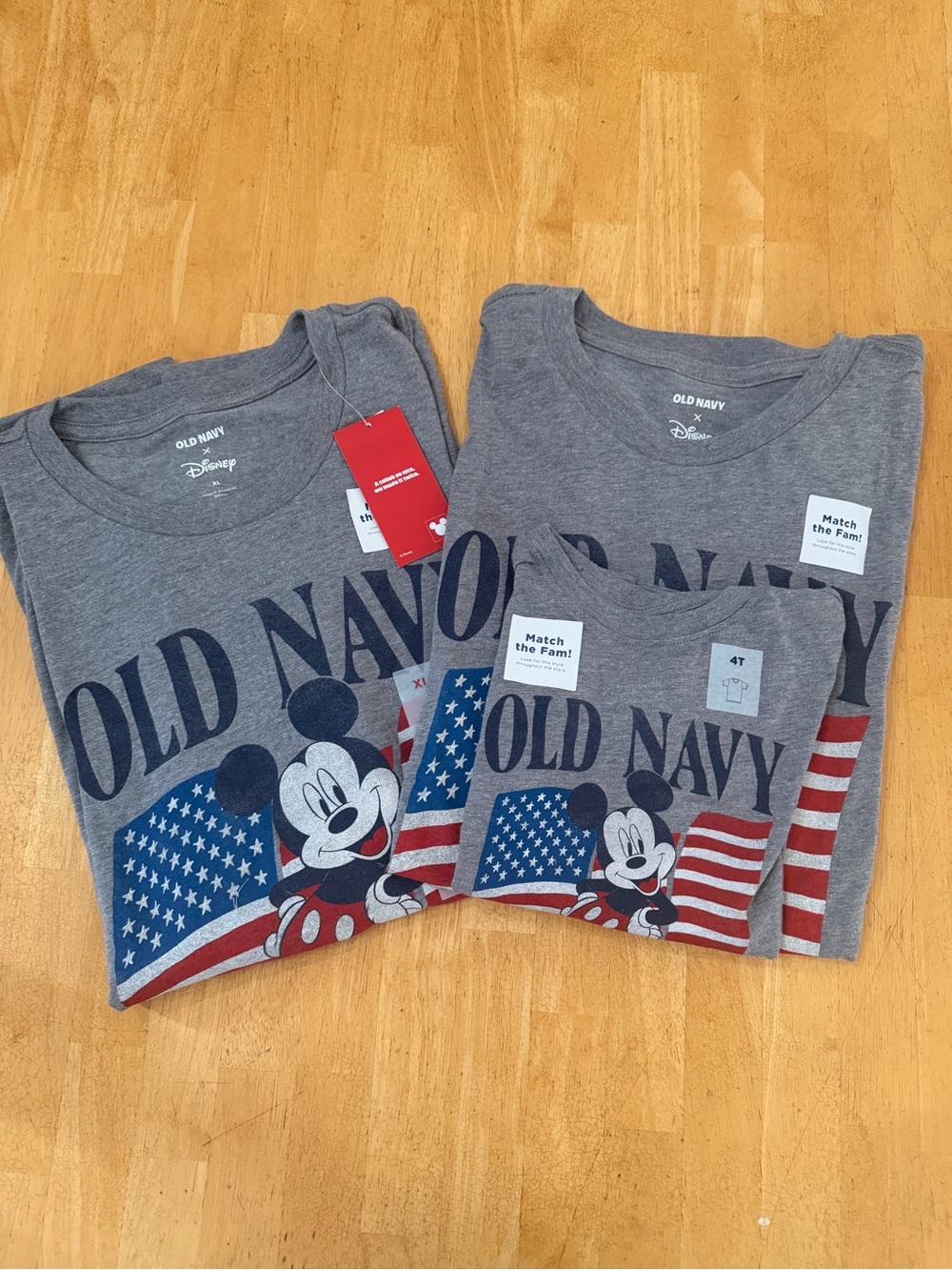 Old Navy Gray Mickey Mouse American Flag Graphic Tee - Set